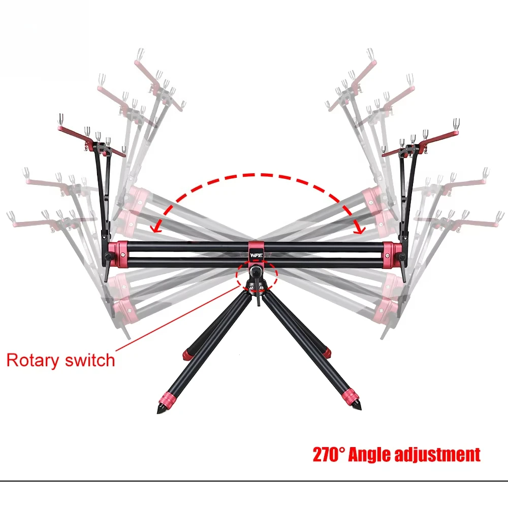 New Upgrade Foldable Rack 270 Adjustable Aluminum Alloy Fishing Rod Stand 4 Legs Rod Holder Portable Carp Fishing Rod Pod