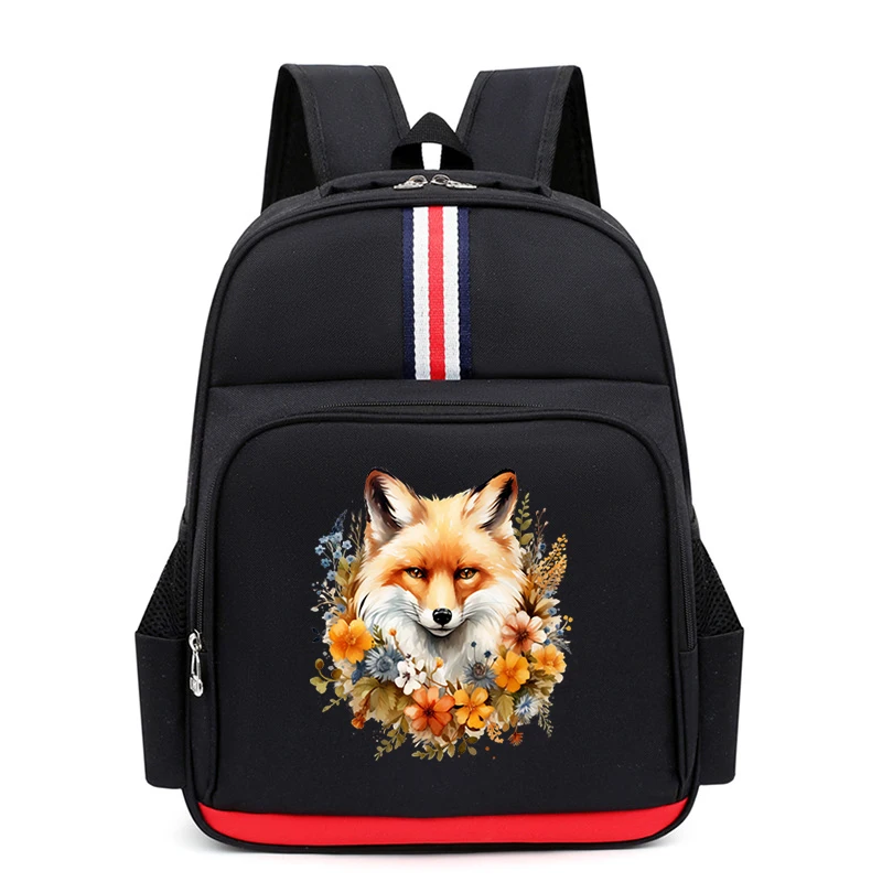 Watercolor Fox Print Children School Bag Cute Fashion Boy Girl Backpack Kids Kindergarten Rucksack Sac A Dos Adolescent Fille