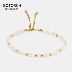 Handmade 3mm Natural Shell Crystal Beads Thin Bracelets 925 Silver Accessories Friendship Yoga Chakra Bead Bracelet For Women