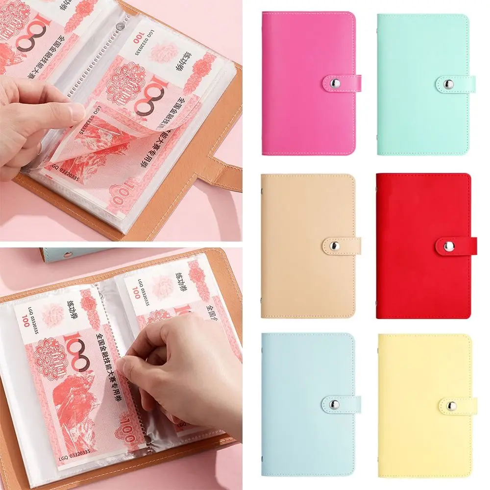 Save Money 100 Envelopes Money Saving Challenge Large Capacity PU Money Collection Book Waterproof Reusable