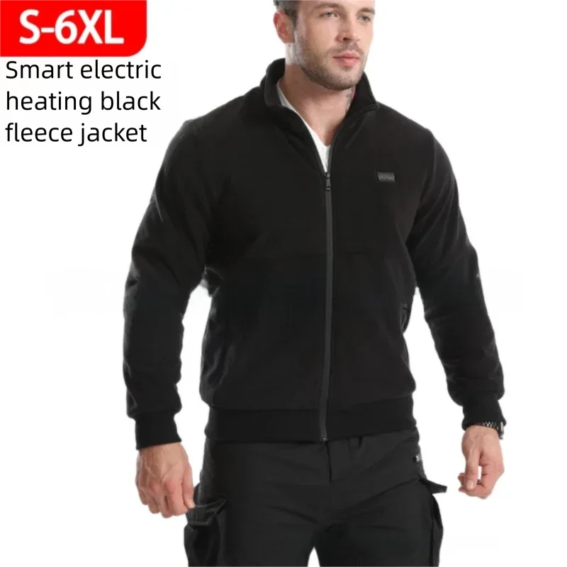 8 Areas Intelligent Electric Heating Polar Fleece Jacket Men's Winter Smart USB Constant Temperature Graphene Fleece Warmth Coat