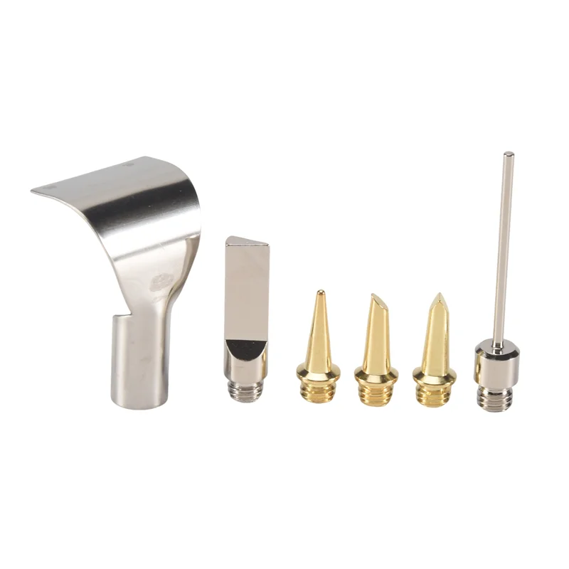 A23P 6Pcs Replacement Copper Tips Nozzle Kit For Hs-1115K / Mt-100 Aerated Flame Butane Gas Soldering Iron Cordless Welding Tool