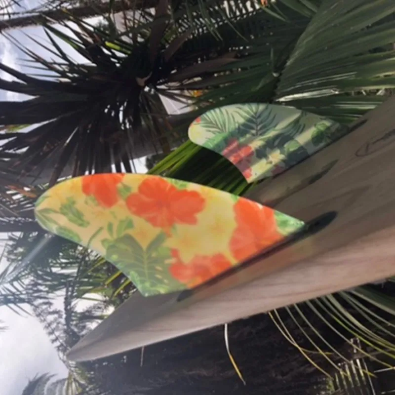 YEPSURF-K2 Single Tabs Fiberglass Fins, Surf Fins, Flower Color, Keel Fin, High Quality, Surfboard Fins