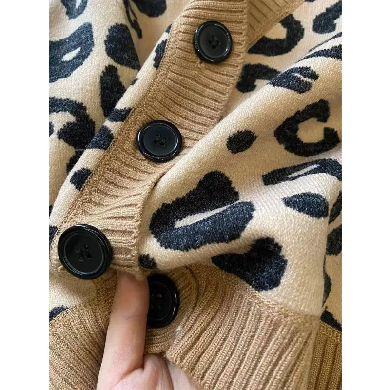 UNITIM 2026 Herbst Winter Kinder Baby Jungen Strickwaren Kinder Jungen Leoparden-Pullover Mäntel Retro 2-10 Jahre Kleinkind Säugling Jungen Strickjacke – Detail 14