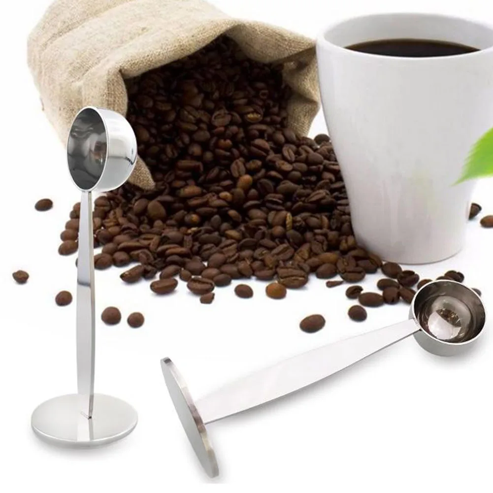 Coffee Spoon Versatile Stainless Steel Coffee Spoon with Built in Espresso Press Perfect for Coffee Enthusiasts