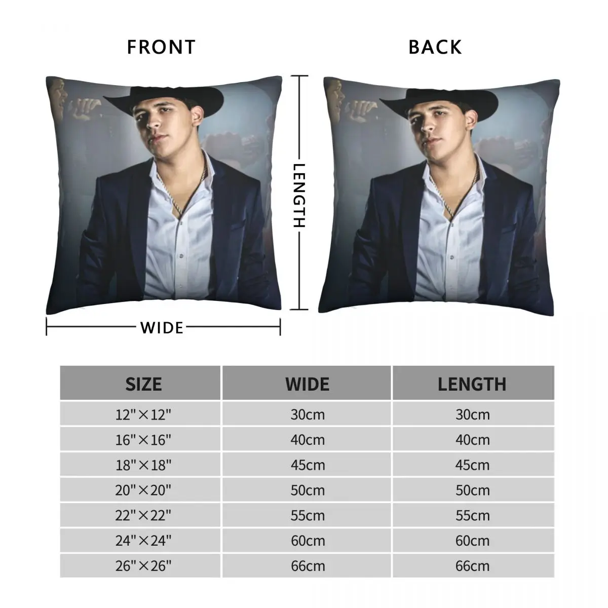 Christian Nodal 02 Square Pillowcase Polyester Linen Velvet Printed Zip Decorative Throw Pillow Case Sofa Seater Cushion Cover