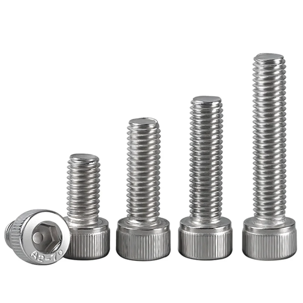 10-100pcs 304 A2-70 Stainless Steel M1.4 M1.6 M2 M3 M4 M5 M6 Hexagon Hex Socket Cap Allen Head Bolt Screw DIN912