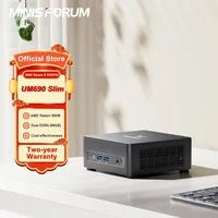 MINISFORUM Mini PC UM690 Slim AMD Ryzen 9 6900HX Mini PC Windows 11 DDR5 32GB 1TB SSD Bluetooth WiFi 6 Barebones Gaming Computer