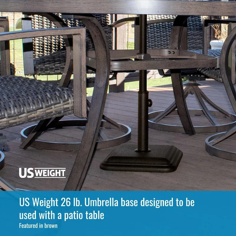 قاعدة مظلة خارجية ، مصممة للاستخدام ، مظلة فناء مع طاولة فناء ، 26 رطل