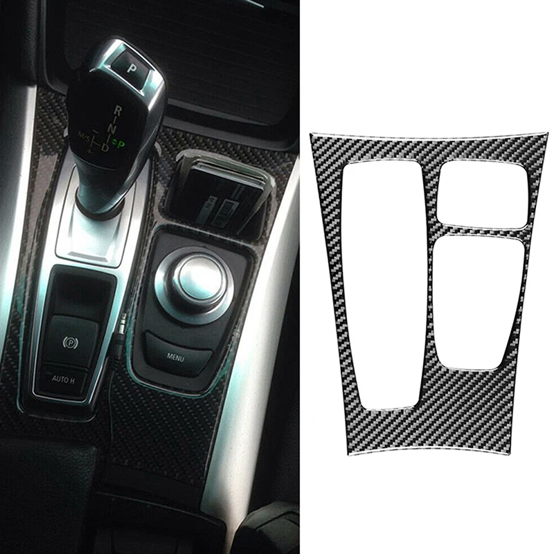 

Салон автомобиля из углеродного волокна, панель переключения передач, накладка, рамка, наклейки для BMW X5 E70 2008-2010 2011 2012 2013 X6 E71 2009-2014