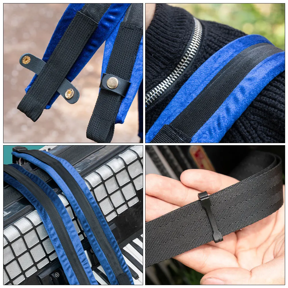 

2 Pcs Accordion Accessory Strap Bass Straps Blue Adjustable Shoulder Belts for Accordions