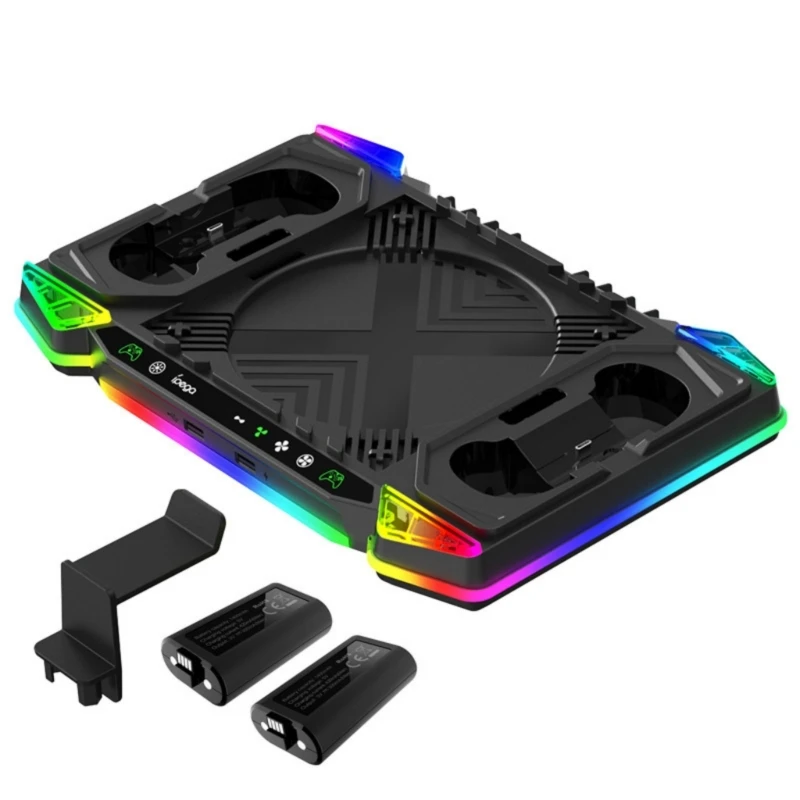 Cooling System with Headphone Holder Cooling Fan Charging Base Low Noise