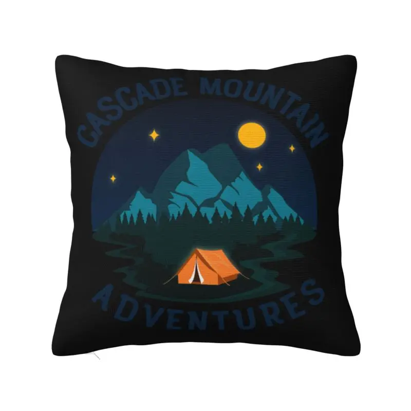 Luxury Camping Camper Cushion Cover 40x40cm Soft Adventure Pillow for Sofa Square Pillowcase Decoration