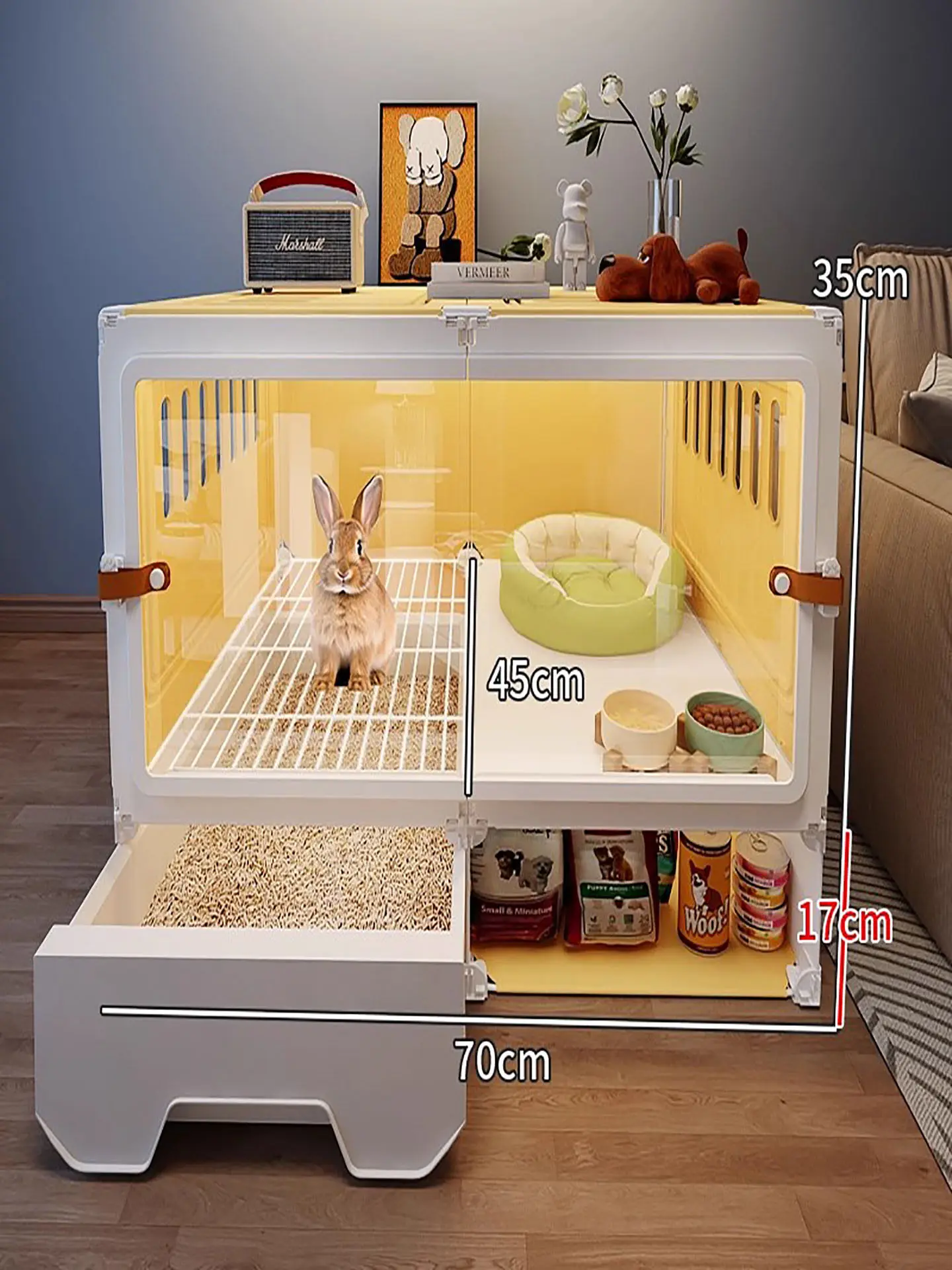 

Rabbit special cage Household large anti-spray urine rabbit nest, guinea pig cage, pygmy rabbit villa pet cage