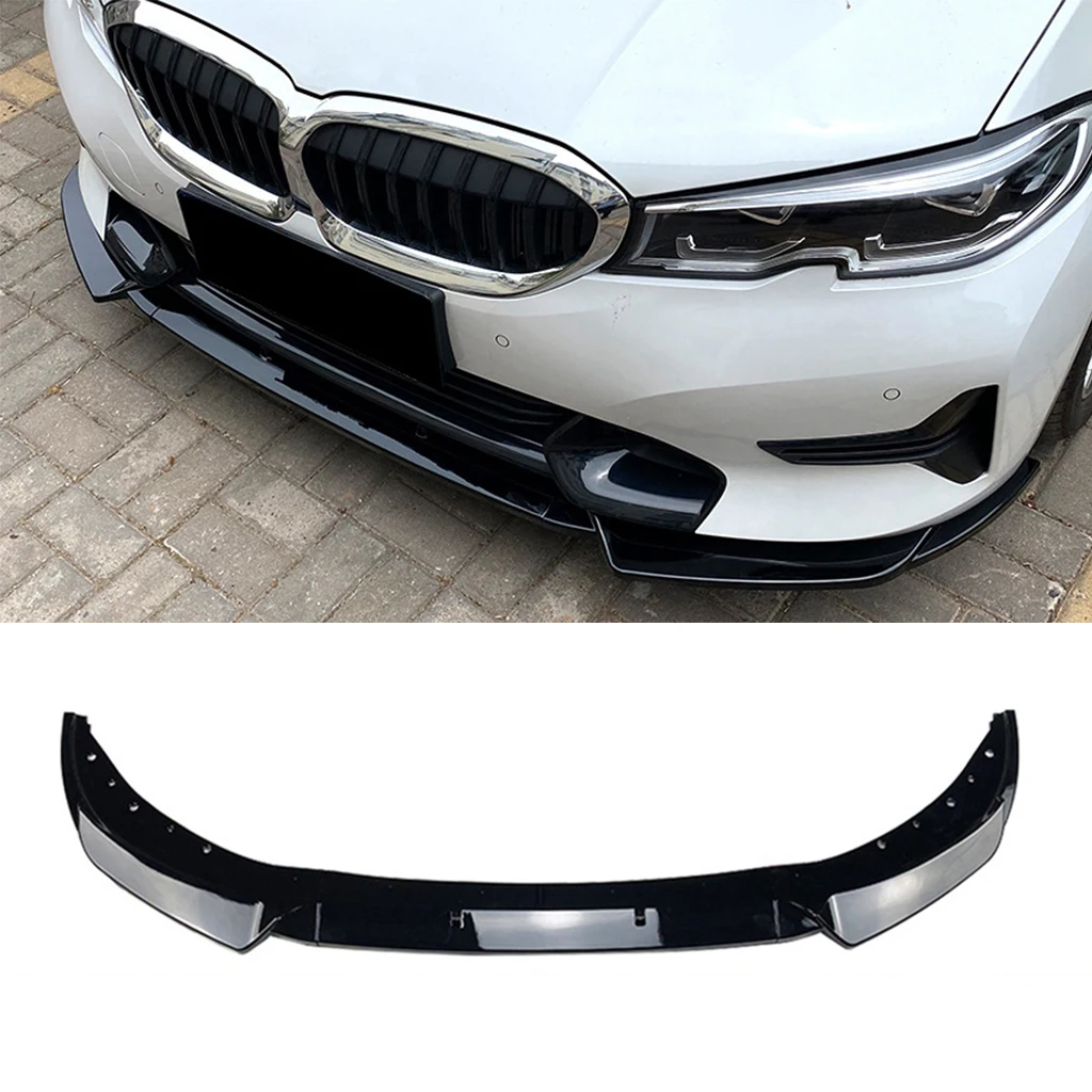 

Front Bumper Lip Spoiler Splitter For BMW 3 Series G20 G21 320i 325i 2019 2020 2021 2022 Glossy black Car Styling Body kits