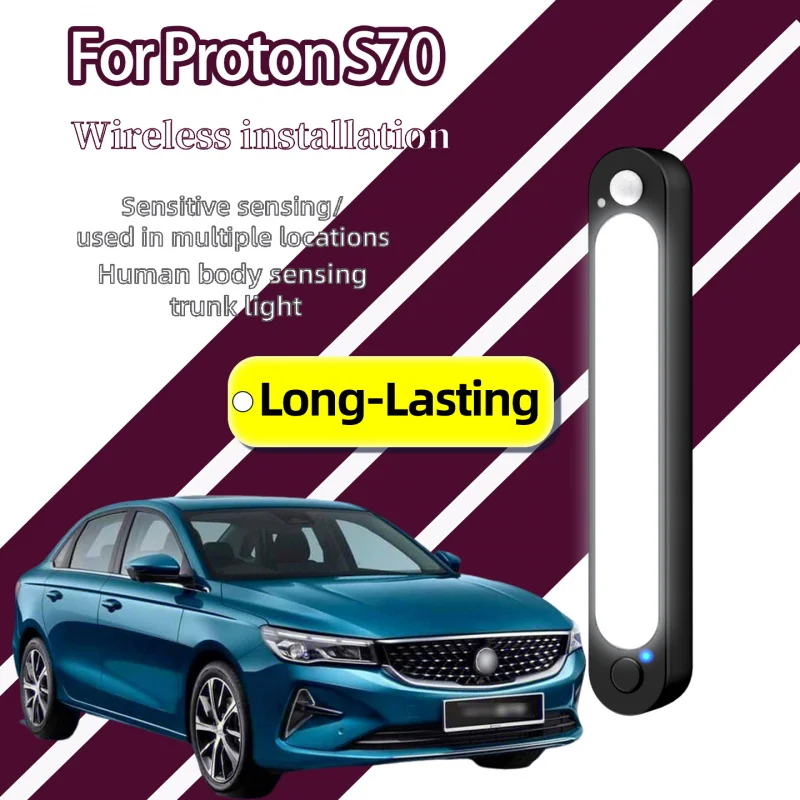 For Proton S70 Mid-size Family Car Trunk Light Magnetic Wireless Rechargeable Motion Sensor LED Rear Trunk Bright Lamp