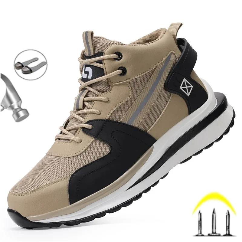 Plus Size 38-50 Fashion 2025 Men Work Safety Boots Sneakers Indestructible Labor Protection Shoes Steel Toe Male Footwear
