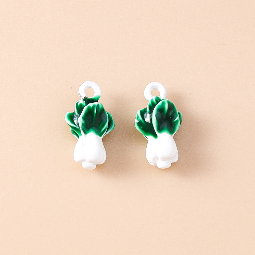 5 Stück Niedliche Gemischte Obst- und Gemüseanhänger: Kirsche, Traube, Mais - Emaille-Charms für DIY Schmuckherstellung, Halsketten und Ohrringe – Detail 6