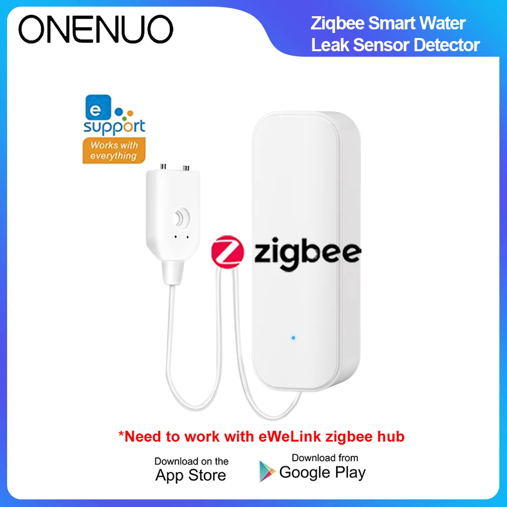 

Датчик протечки воды EWelink Zigbee3.0, сигнализация об утечке, оповещение о затоплении, система безопасности, работает с приложением Ewelink