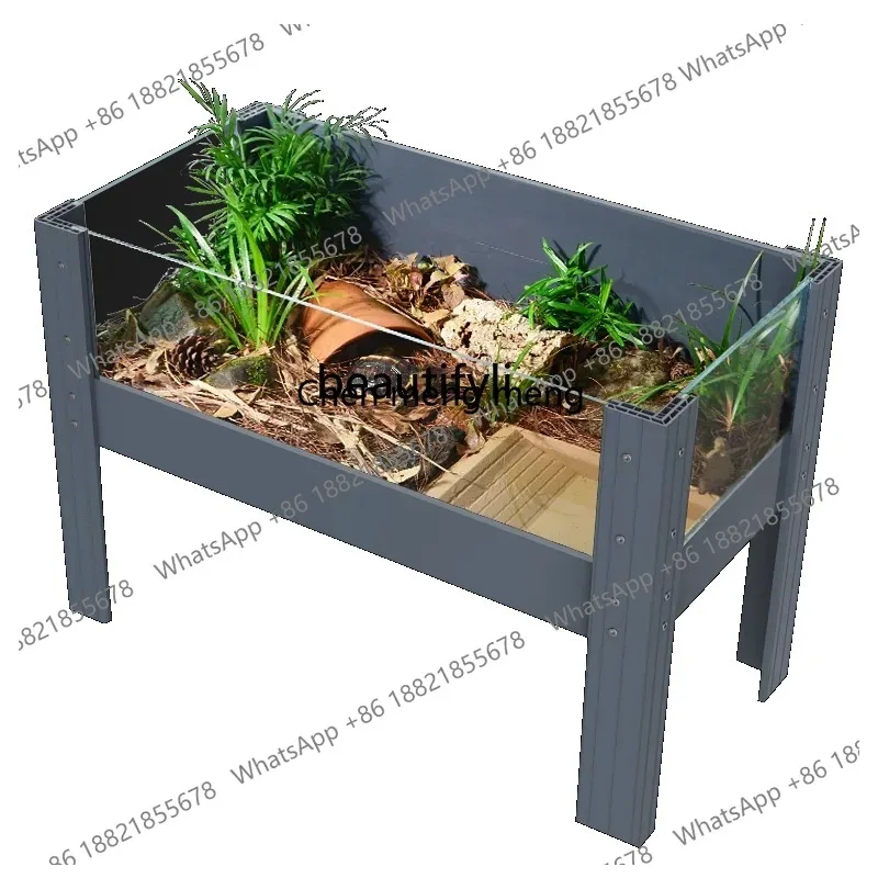 LHY26 ss CXH Feeding Glass Cylinder Semi-Water Yellow Border Turtle Landscape Plants Culture Box Houses