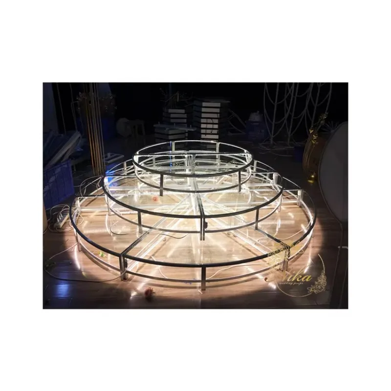 Light Emitting Diode Stage Lights Transparent Acrylic with Lights and Stage Wedding Decorations Party Backgrounds