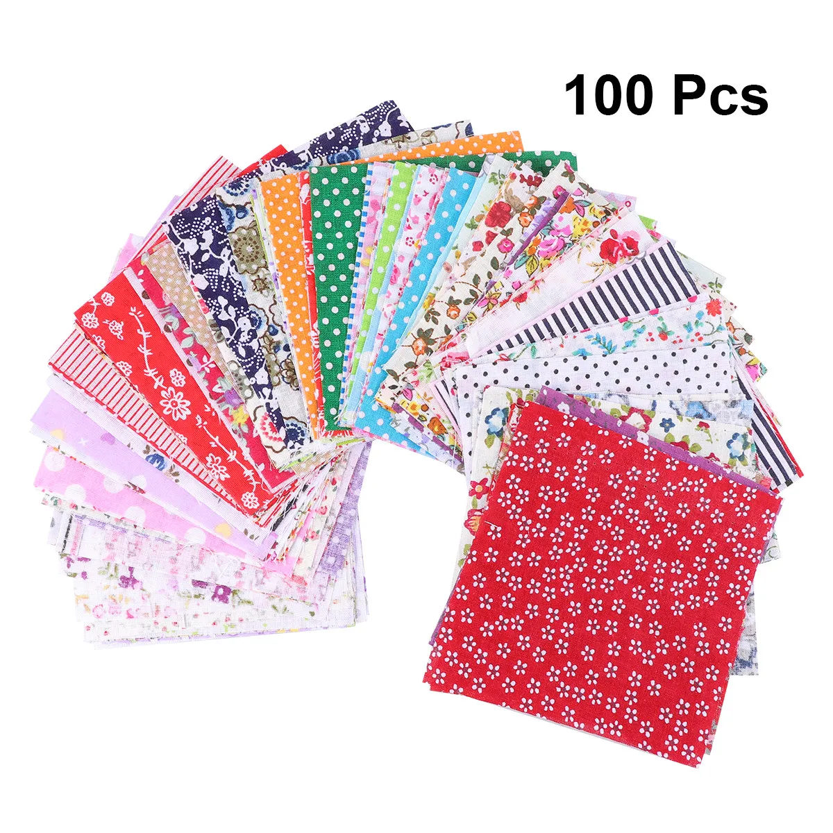 

100pcs Cotton Fabric Squares Quilting DIY Floral Printed Patchwork Sewing Projects Craft Supplies