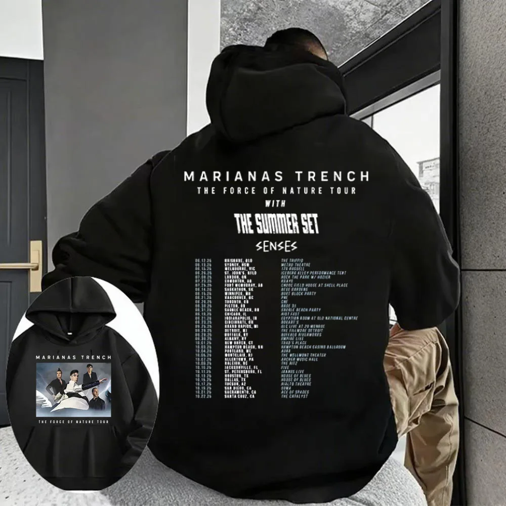 الخريف/الشتاء قوة الطبيعة جولة هوديي ماريانا خندق روك باند الرجال القطن سترة طويلة الأكمام سوداديراس الترفيه هوديي #1