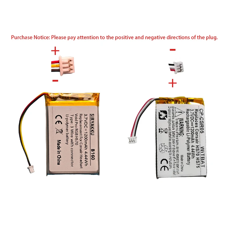 1050mAh Lipo Polymer Battery 3.7V For Corsair HS70 HS75 XB RDA0031 RDA0034 Corsair HS70 Pro Wireless Gaming Headset