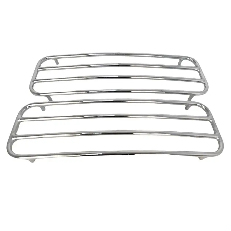 AC34-1Pair Motorcycle Chrome Hard Saddlebags Top Rails Trim Cover For Touring 1993-2013 Hard Saddlebags Top Rails