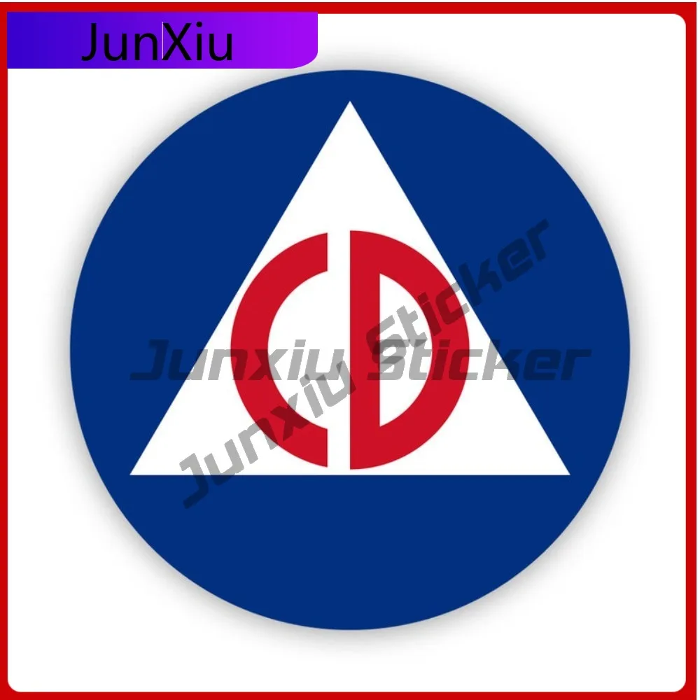 

Civil Defense In The United States Logo Sticker Uv Protected Decals State Flag Patriotic Car Sticker Vinyl Decal Die Cut Sun