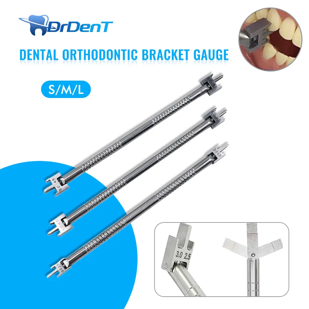 Dental Orthodontic Bracket Gauge Adjustable Brackets Stainless Steel Positioner Height Positions Dentistry Tools