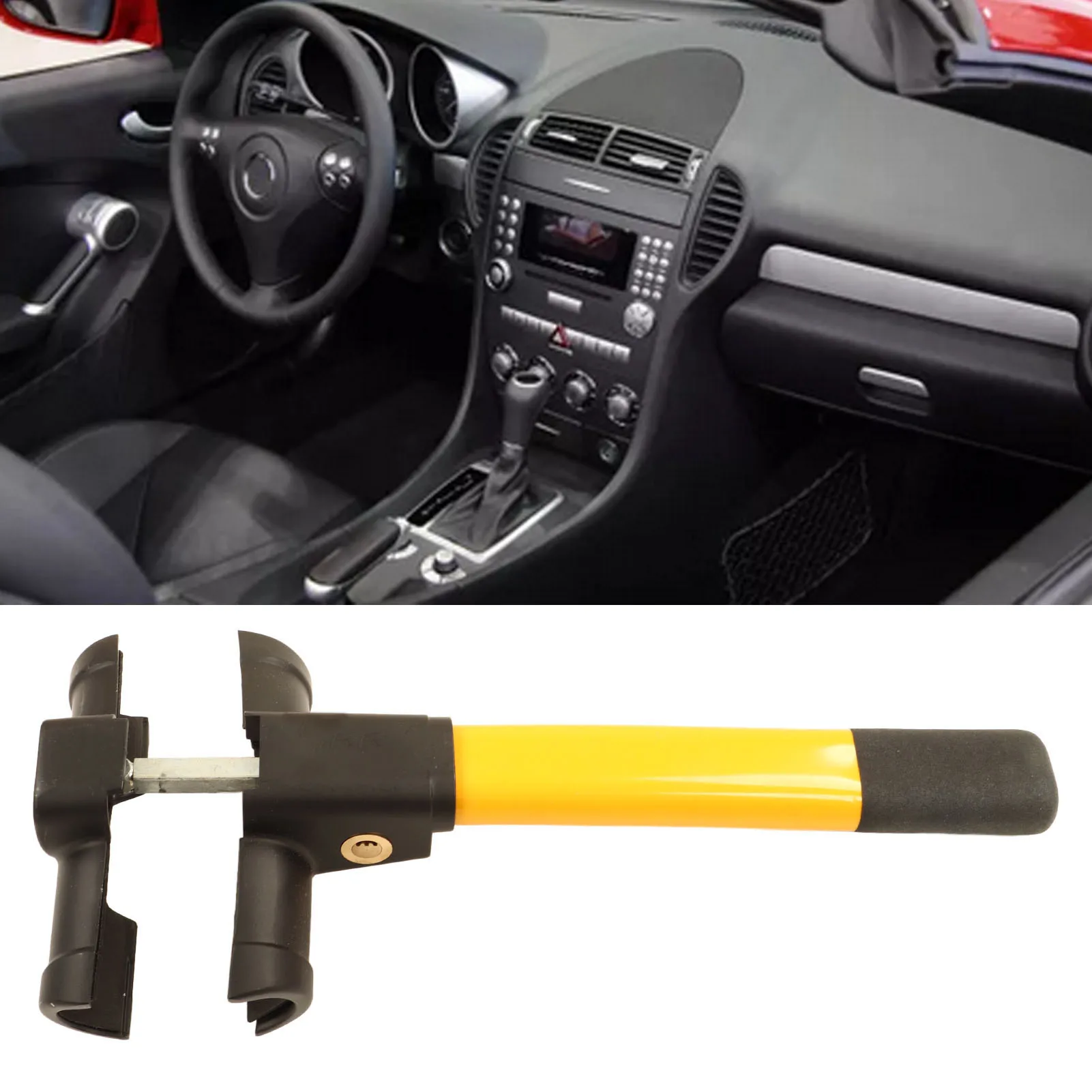 Anti Theft Steering Wheel Lock Steering Wheel Lock with 2 Keys Anti Theft  Portable Steering Wheel T Lock for Cars