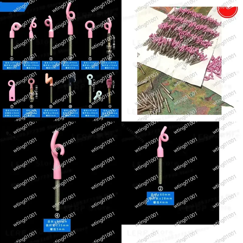 for 10 Pack Porcelain Swine Tail Treble Catch Canine Appendage Cable Director Threader via Spiral Solar Loop Fabric Notions