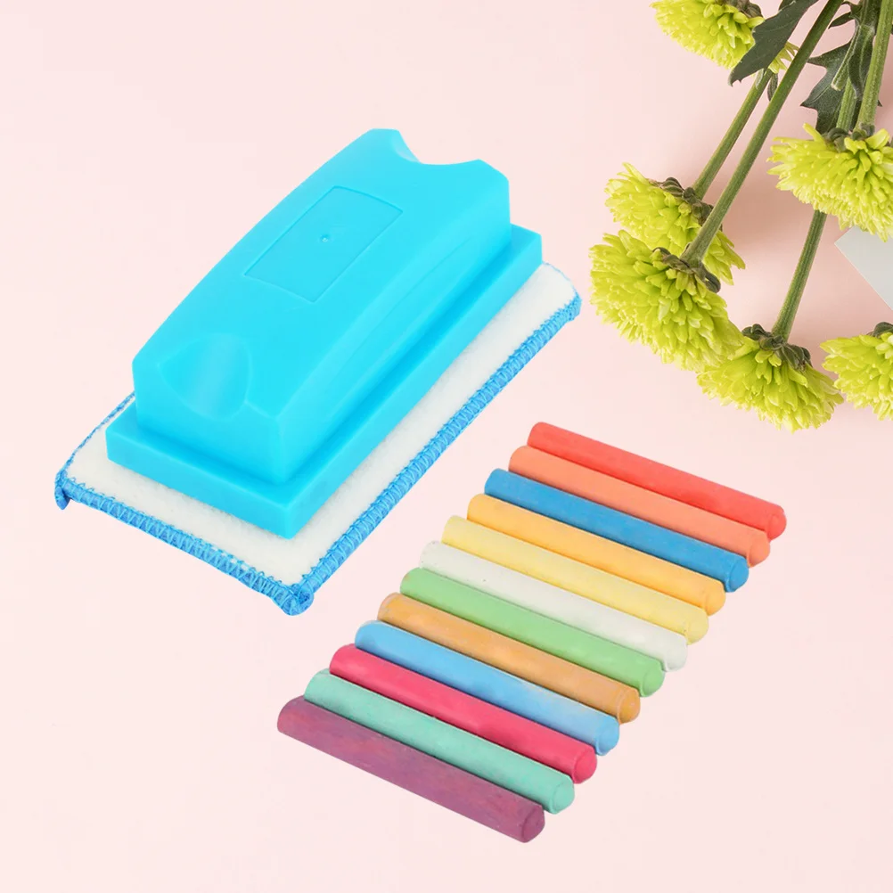 

Chalks and 1 Eraser Dust Free Non-Toxic for Teachers Whiteboards Blackboards Parent-Child Activities Eraser and Chalk