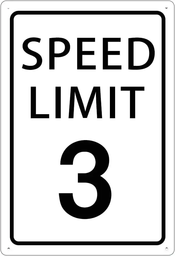 1p,Speed Limit 3 Mph Mini Metal Street Sign Warning Traffic Road Sign  Inches