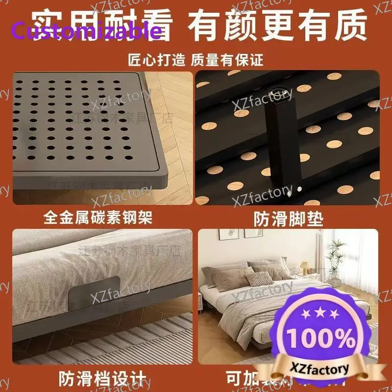 Factory Direct 2026 Top Rated Wrought Iron Suspension Bed Carbon Steel Frame Double Bed