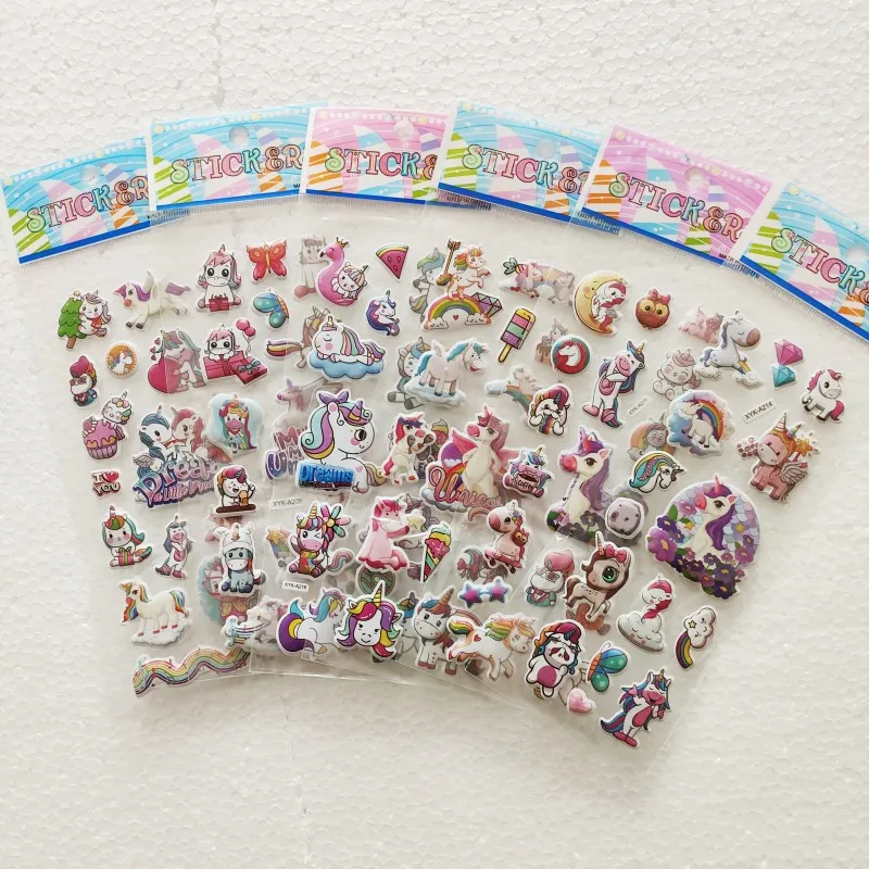 6pcs Kawaii Cartoon Little Horse My Ponies Scrapbook Animal Magical Wing Unicorn Stickers Reward Girl Christmas Gift