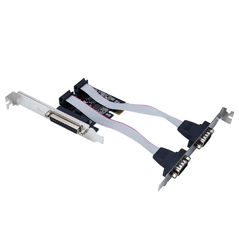 PCI-E to 2 DB9 RS232 Serial Ports + 1 DB25 Parallel LPT Port Adapter Card for Desktops Computer Components for ASIX TXB070