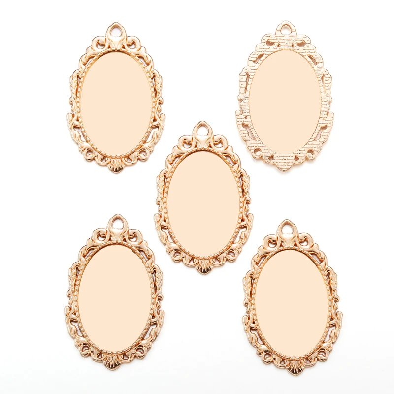 4pcs Necklace Pendant Setting Cabochon Base Tray Bezel Blank