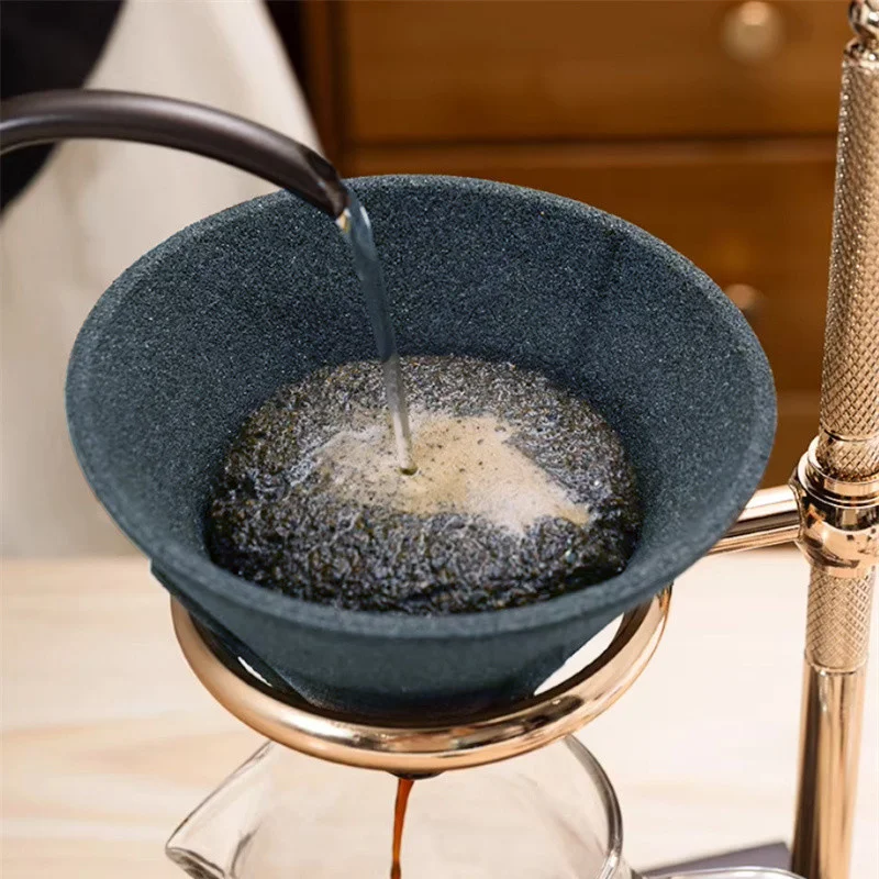 

Paperless Microporous Ceramic Coffee Filter,Slow Dripping Flow,Reusable & Eco-friendly Hand Drip Coffee Dripper for Home Use