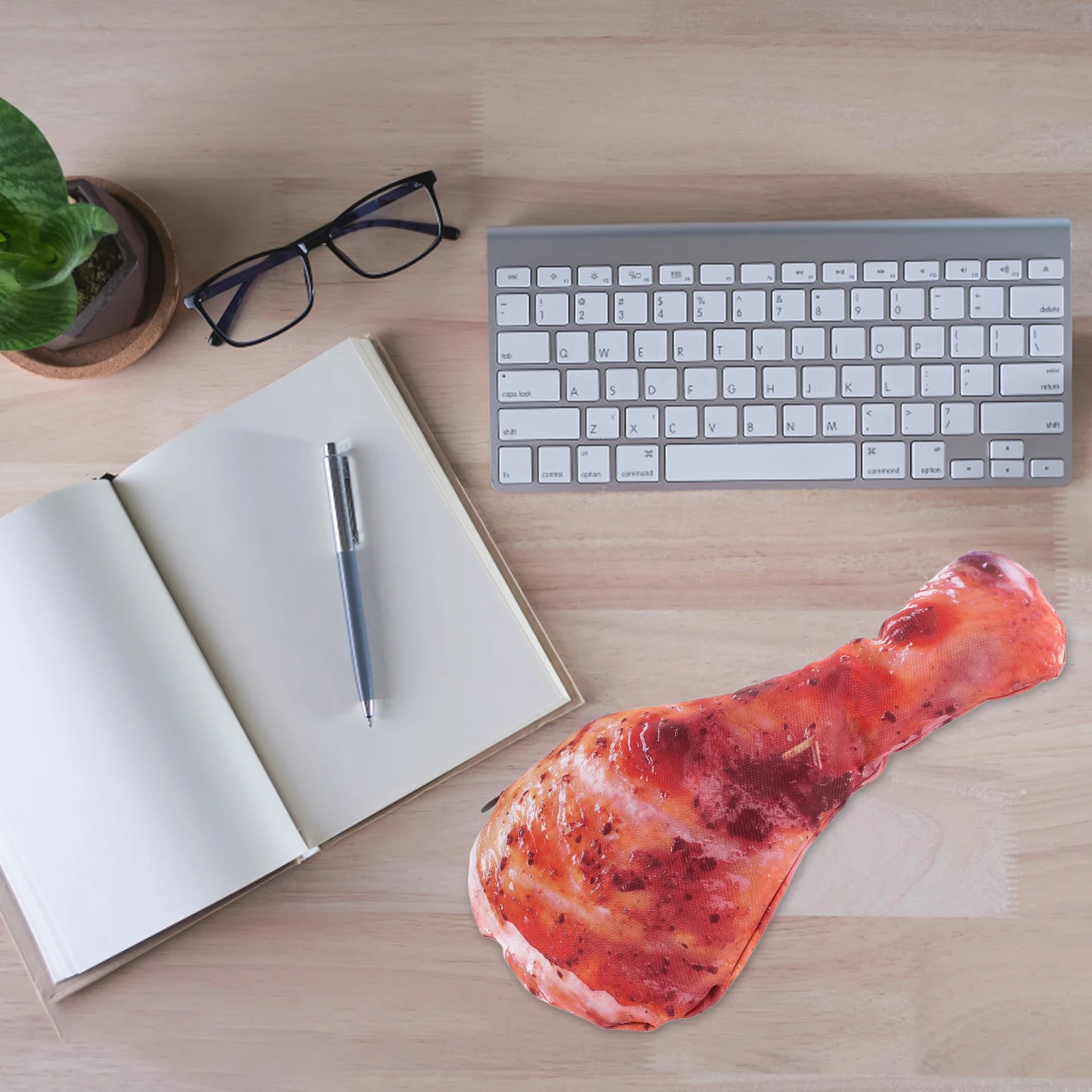 مقلمة ساق الدجاج سعة كبيرة حقيبة القلم مضحك محاكاة الغذاء حامل القلم الرصاص لطيف Kawaii منظم قرطاسية للمدرسة #6