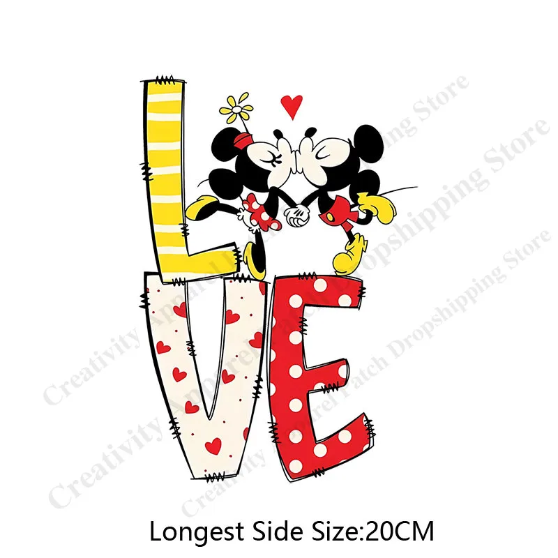 Leopard Mickey Minnie Mouse DIY Heat Transfer Patches for Women Clothing Ironing Stickers Minnie T-shirt Hoodie Clothes Decor