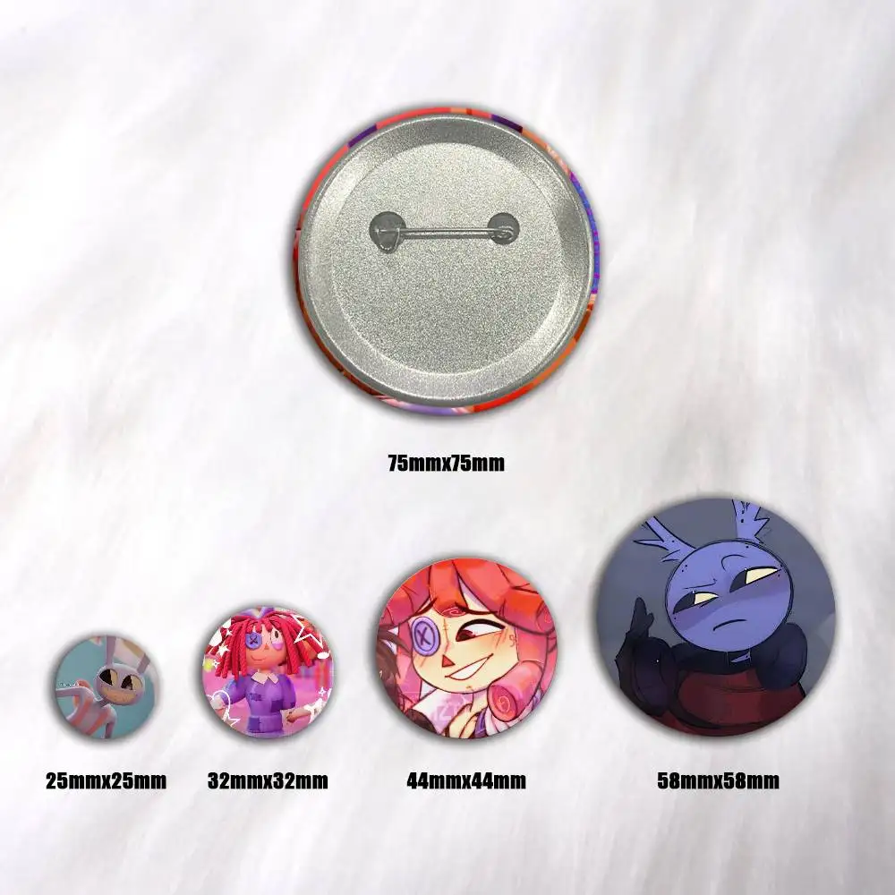 A-Role Jax Gangle Ragatha Cartoon Round Brooches On Backpack Jacket Acrylic Button Pins Collection Gifts