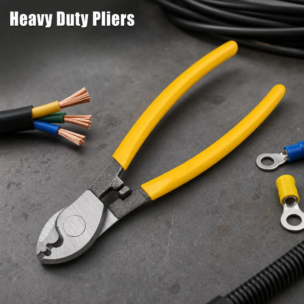 Manual Electrician Cable Cutter Tool Insulated Cable Cutter Shock Scissors Anti Slip Labor-saving Wire Stripping Pliers