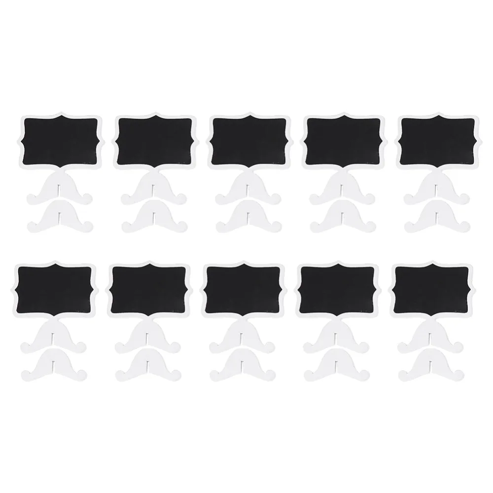 10Pcs White Mini White Chalkboard Signs Wood 8.8*9.5cm Independence Day Decor Small Display Board Bar Counter Mini Chalkboard
