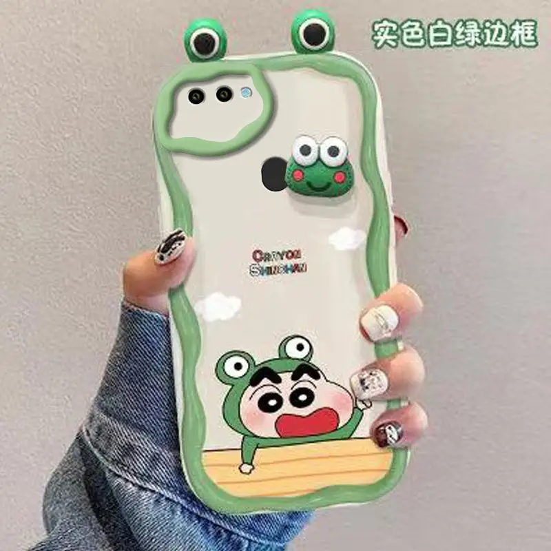 3D Frog Eyes Cute Crayon Shin-chan Case For Infinix Note 40 30 Pro Zero 30 Hot 40i Smart 8 7 GT 20 Cover Soft Capa Clear