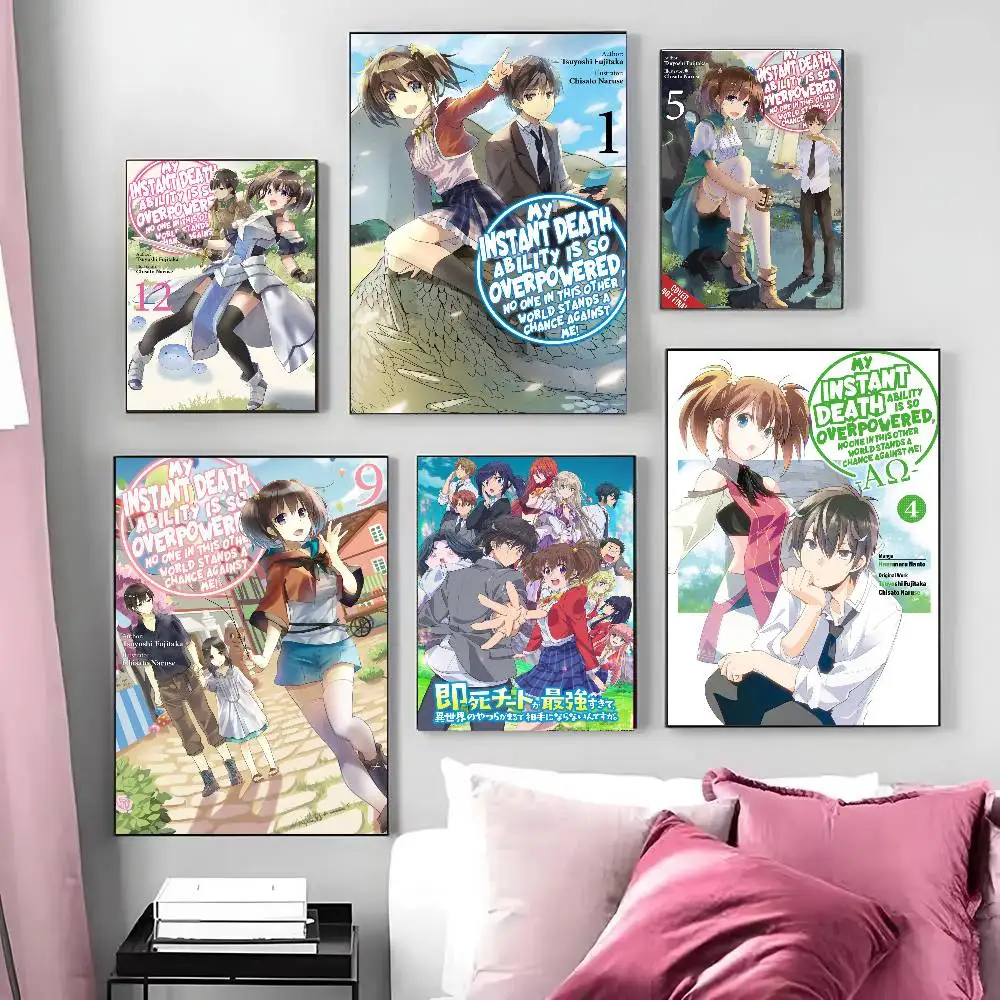 My Instant Death Ability Is Overpowered Posters Living Room Bar Cafe Quality Canvas Vintage Style Comics Painting Art Home Wall