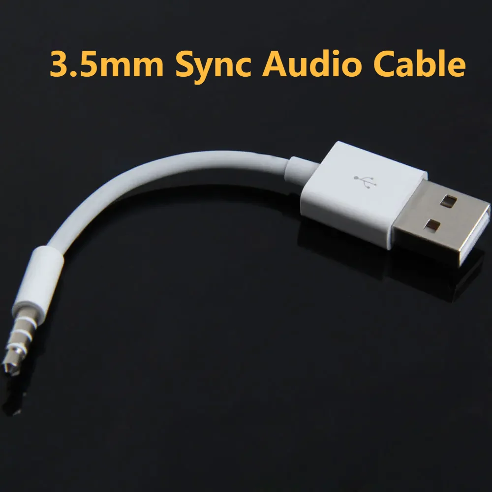 Charger Data USB 3.5mm Sync Audio Cable for iPod Shuffle 3rd 4th Gen