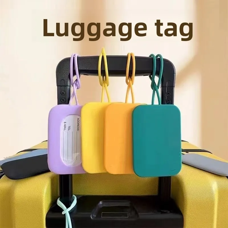 Luggage Anti Loss Silicone Tag, Portable Check-in Pendant, Travel Suitcase Boarding Pass, Anti Loss Tag Identification Mark Row
