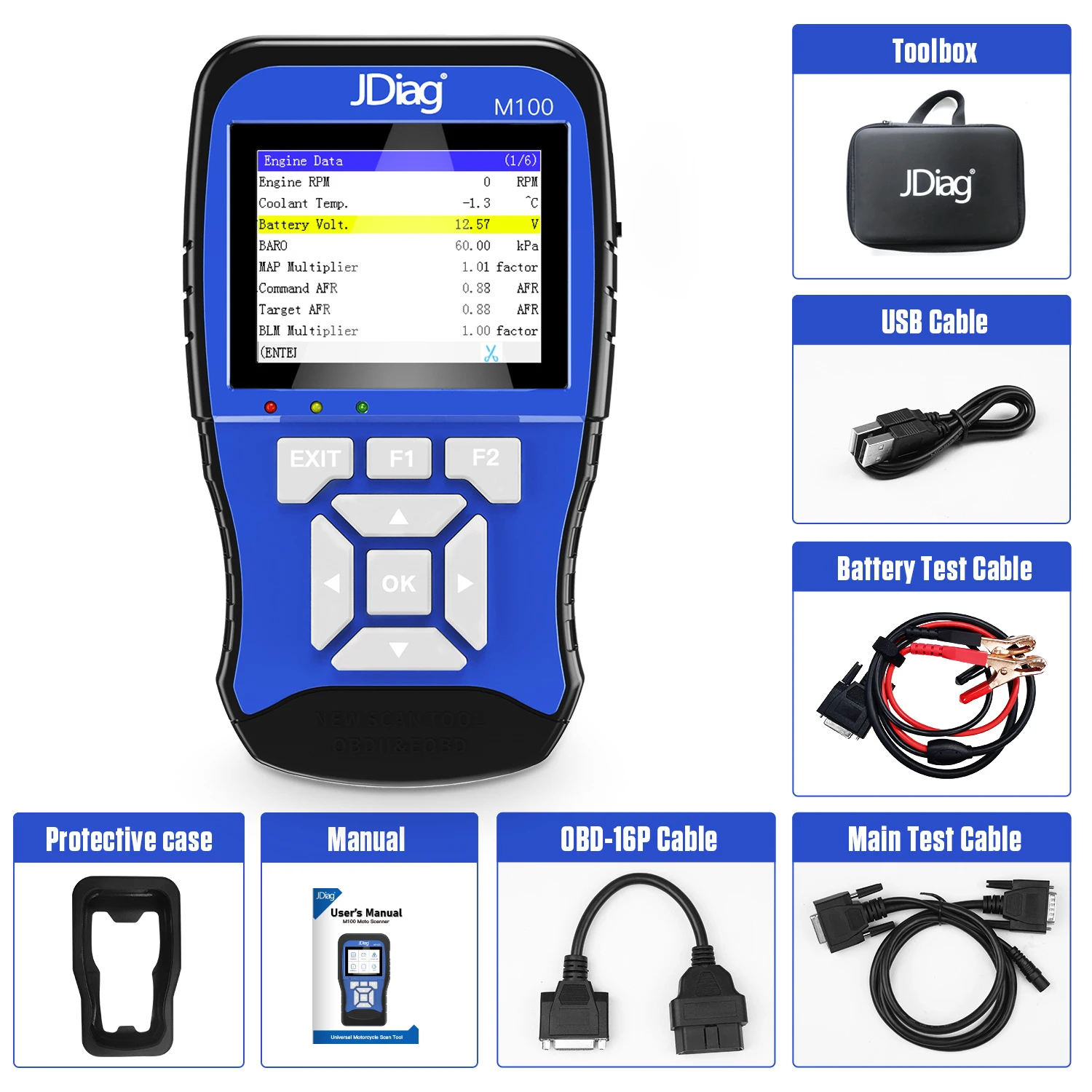 M100 Motorcycle Diagnostic Tool Motorcycle Scanner Universal Motorbike Scan Tool Basic Version M100 Motors Repair kit